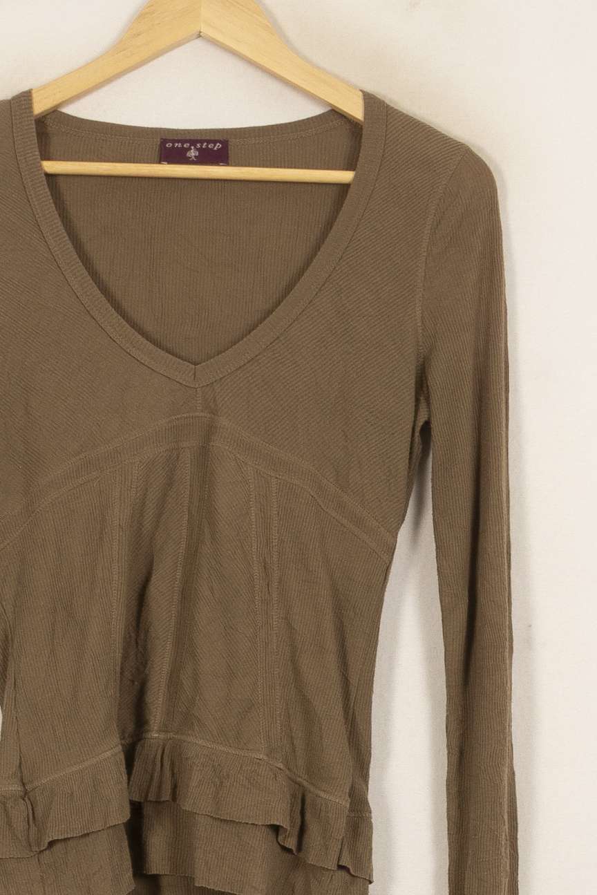 Tee-shirt Manche Longue Marron - Taille XL/42 de la marque One Step | PARAD52960 - Vendu par Paradigme - Image 3