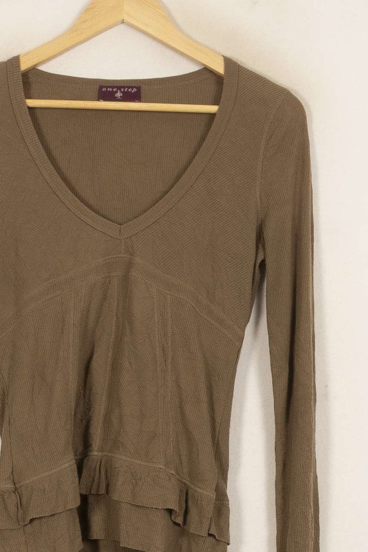Tee-shirt Manche Longue Marron - Taille XL/42 de la marque One Step | PARAD52960 - Vendu par Paradigme - Image 3