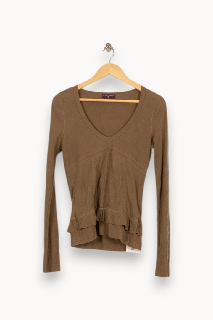 Tee-shirt Manche Longue Marron - Taille XL/42 de la marque One Step | PARAD52960 - Vendu par Paradigme - Image 2