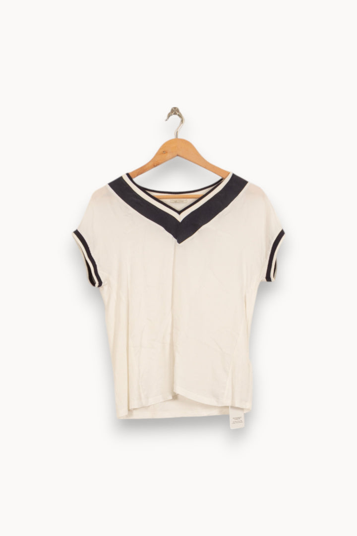 T-shirt Blanc et Noir - Taille XS/34 de la marque Comptoir des Cotonniers | PARAD52965 - Vendu par Paradigme - Image 2