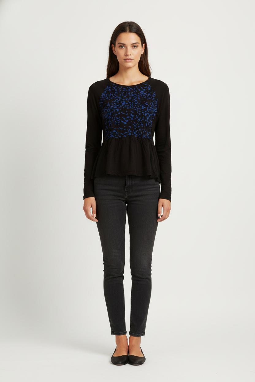 Pull Noir et Bleu - Taille XS/34