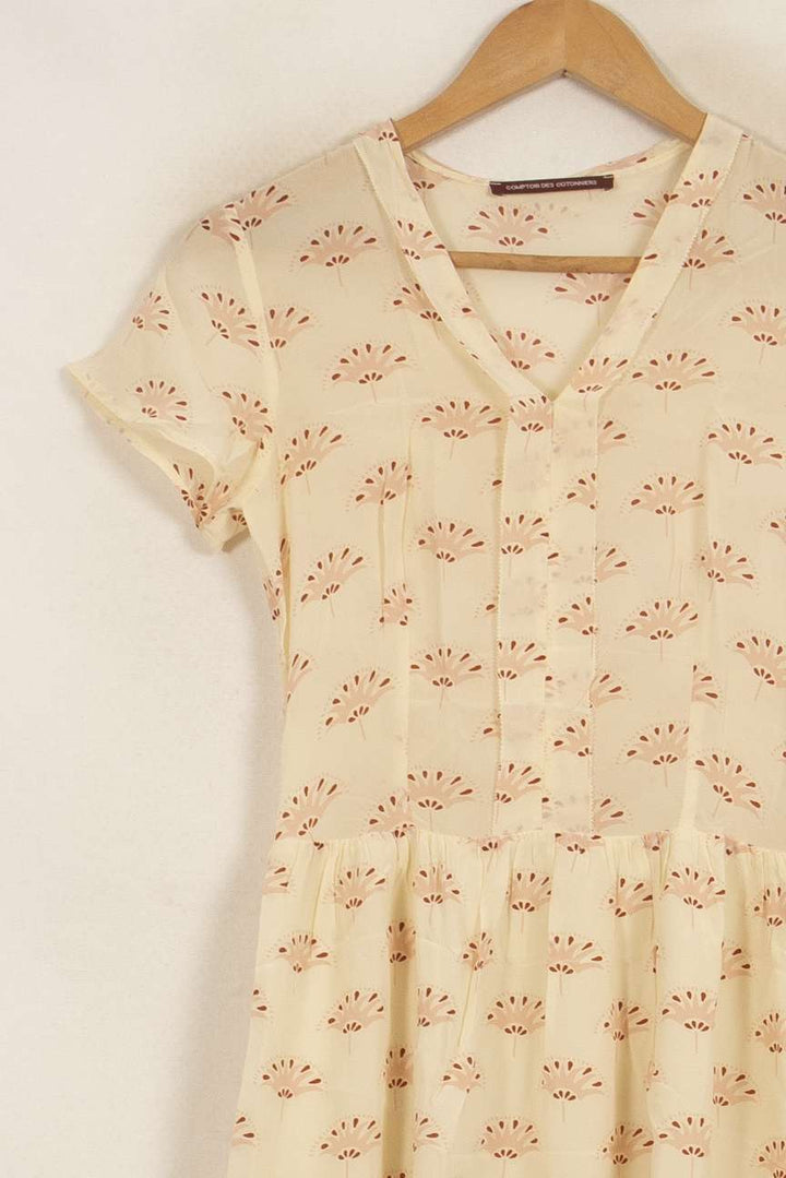 Robe Courte Écrue et Orange - Taille XS/34 de la marque Comptoir des Cotonniers | PARAD52973 - Vendu par Paradigme - Image 3