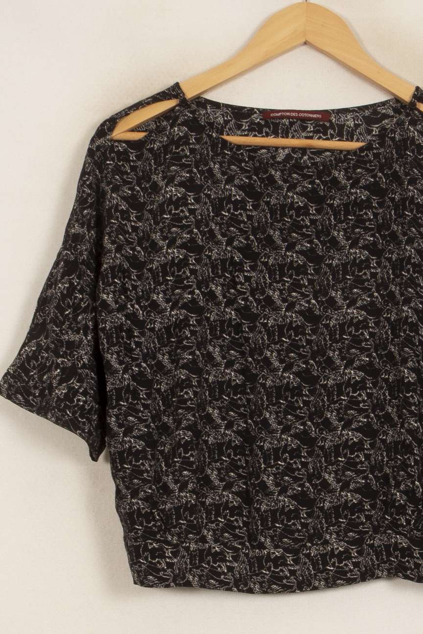 Tee-shirt Noir et Blanc - Taille XS/34 de la marque Comptoir des Cotonniers | PARAD52975 - Vendu par Paradigme - Image 3