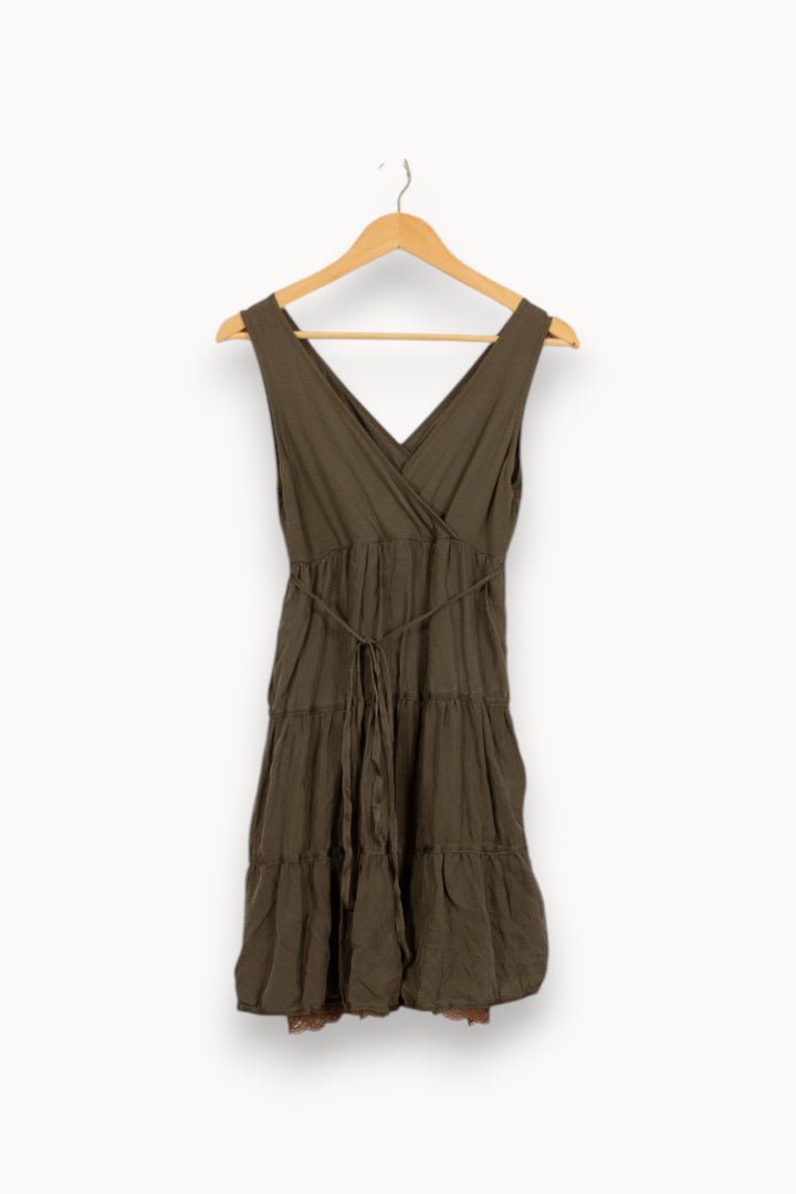 Robe Vert et Marron - Taille S/36 de la marque La Fée Maraboutée | PARAD53003 - Vendu par Paradigme - Image 4