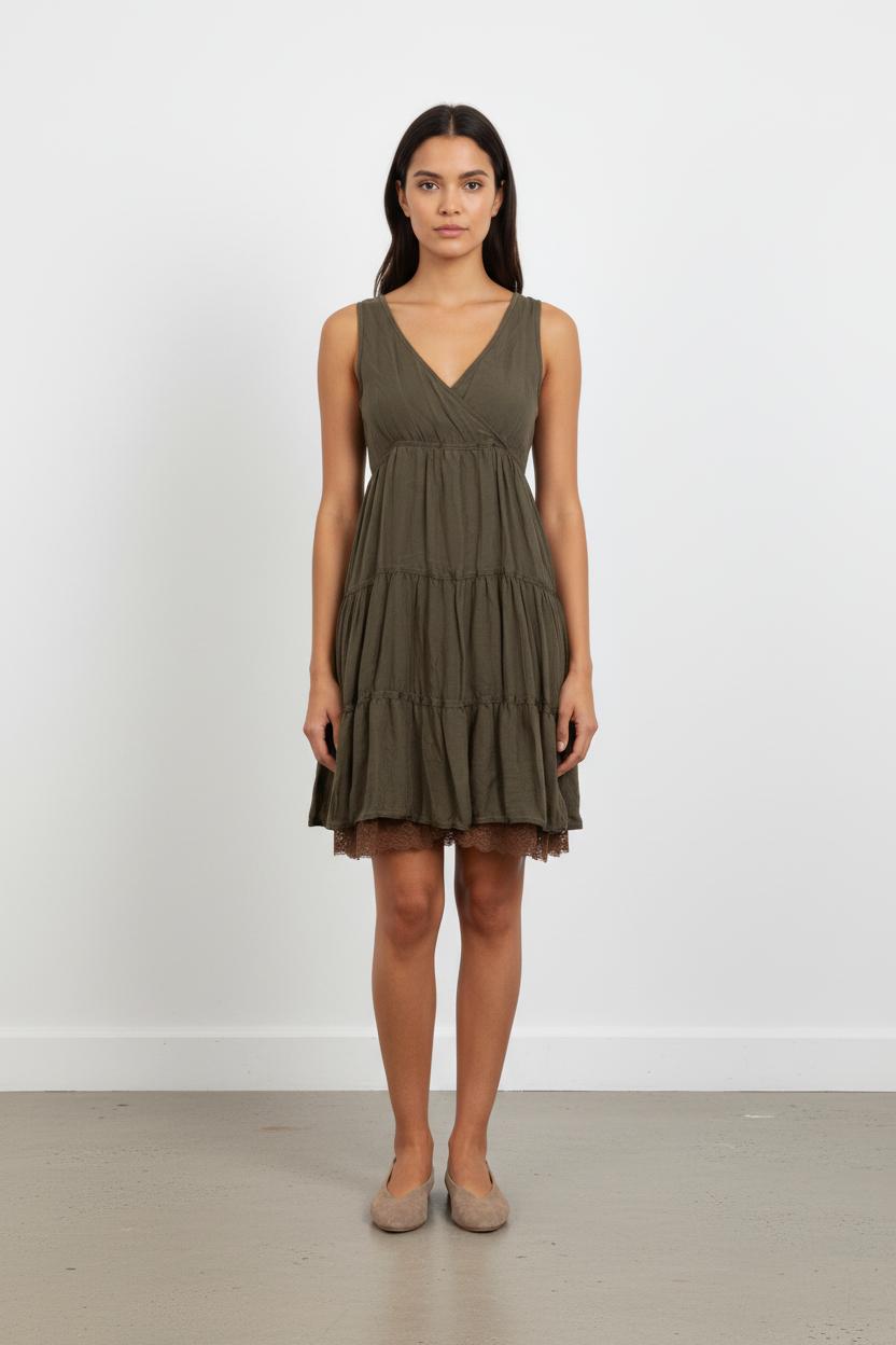 Robe Vert et Marron - Taille S/36
