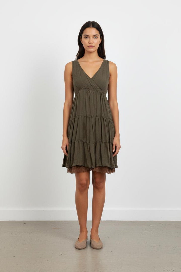 Robe Vert et Marron - Taille S/36