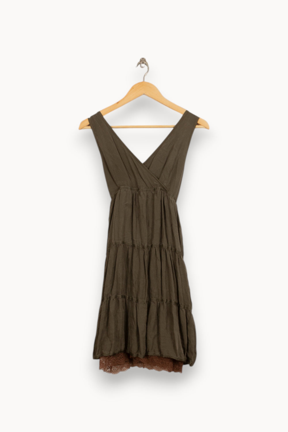 Robe Vert et Marron - Taille S/36 de la marque La Fée Maraboutée | PARAD53003 - Vendu par Paradigme - Image 2