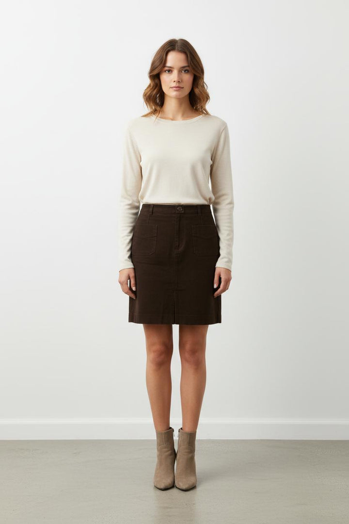 Jupe Courte Marron - Taille XS/34