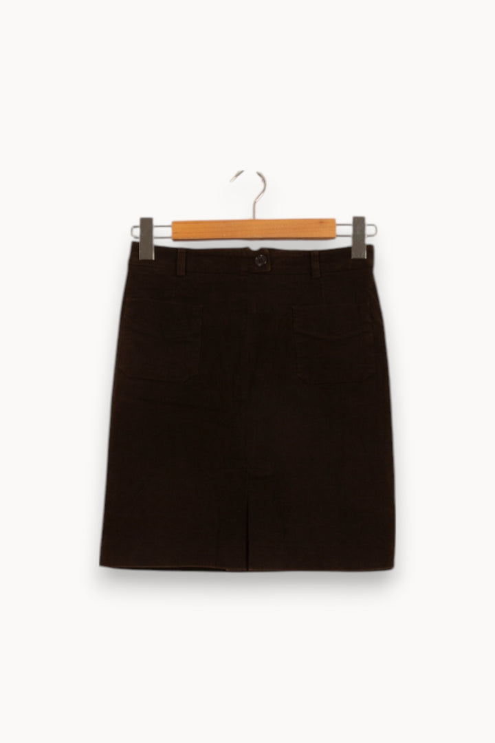 Jupe Courte Marron - Taille XS/34 de la marque Claudie Pierlot | PARAD53004 - Vendu par Paradigme - Image 2