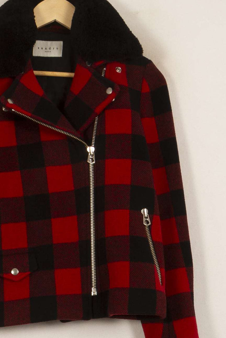 Veste Rouge et Noire - Taille S/36 de la marque Sandro | PARAD53009 - Vendu par Paradigme - Image 3