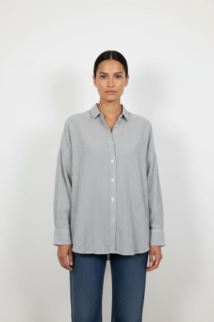 Chemise Rayée Bleue et Blanche - Taille M/38