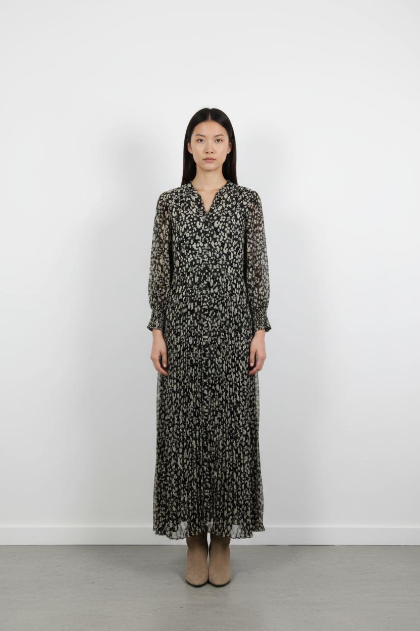 Robe Longue Noire et Beige - Taille XS/34