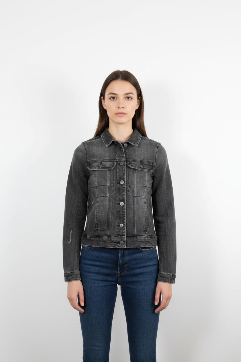 Veste En Jean Noire - Taille XS/34