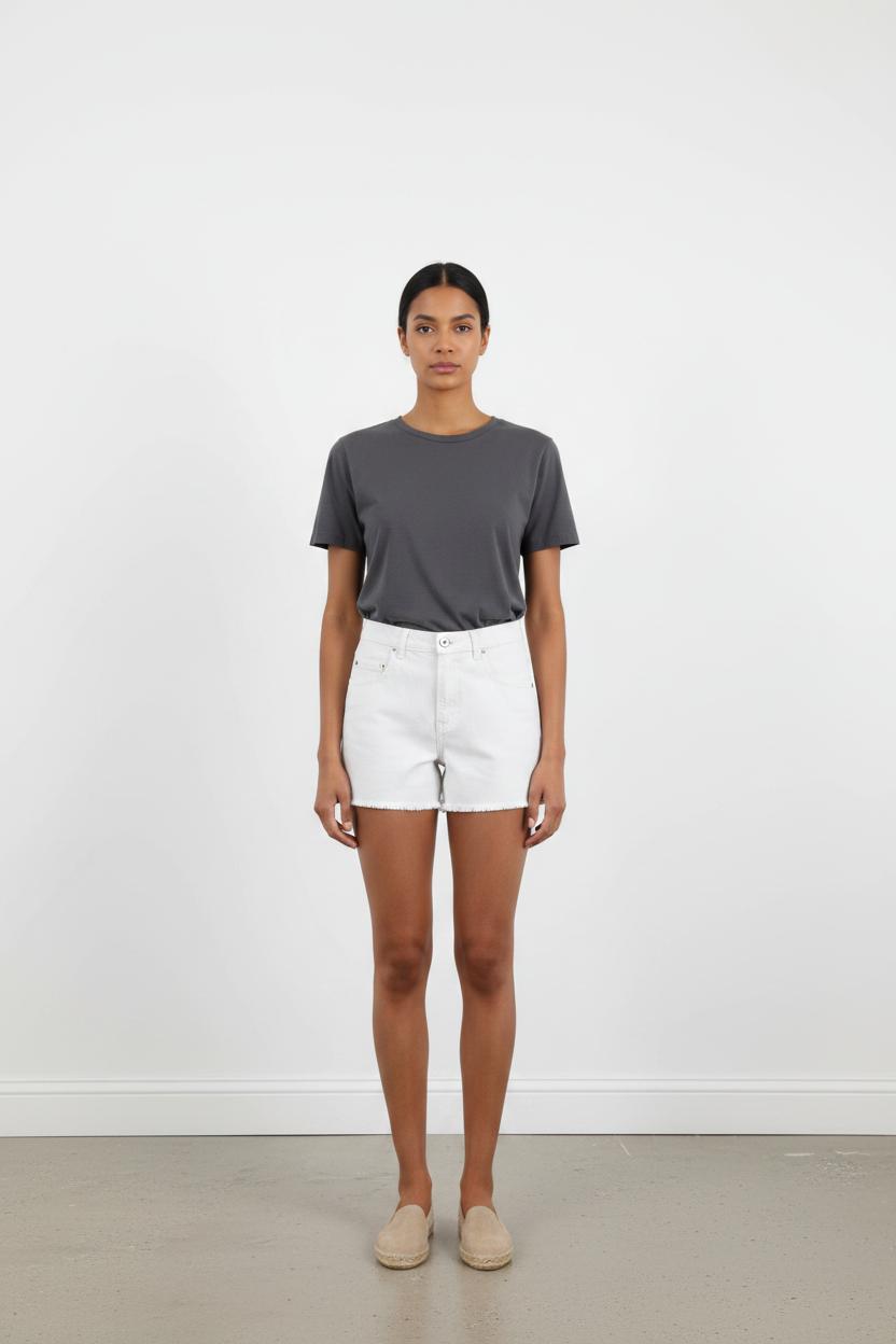 Short en Jean Blanc - Taille XS/34