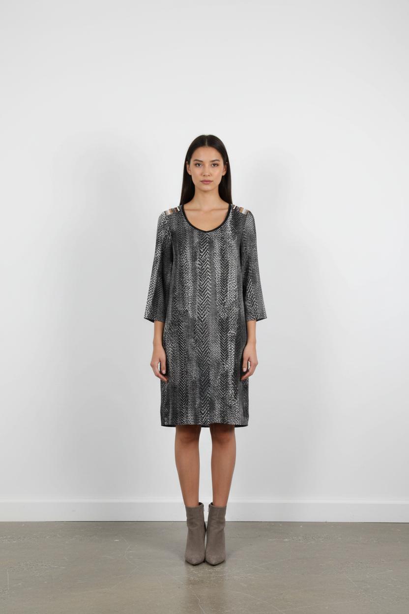 Robe Midi Noire et Grise - Taille XS/34