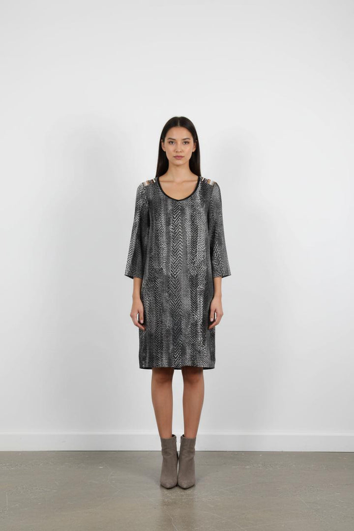 Robe Midi Noire et Grise - Taille XS/34