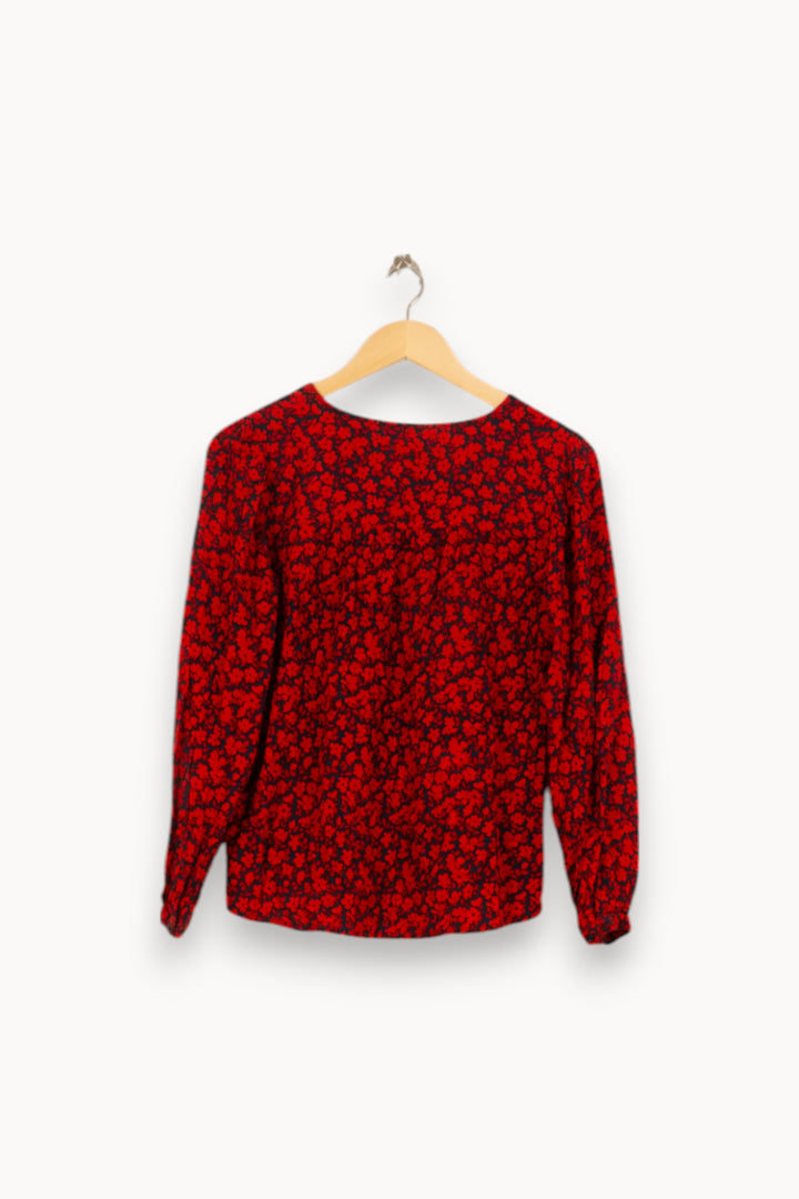 Blouse Fleurie Bordeaux et Noir - Taille L/40 de la marque Garance Paris | PARAD53132 - Vendu par Paradigme - Image 4