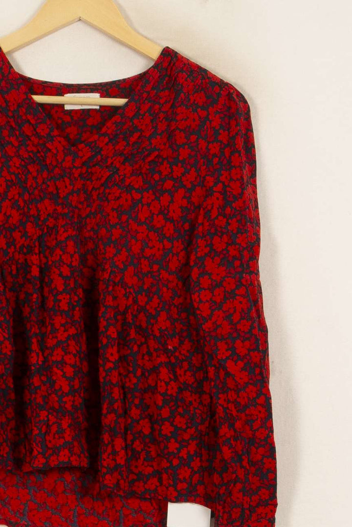 Blouse Fleurie Bordeaux et Noir - Taille L/40 de la marque Garance Paris | PARAD53132 - Vendu par Paradigme - Image 3