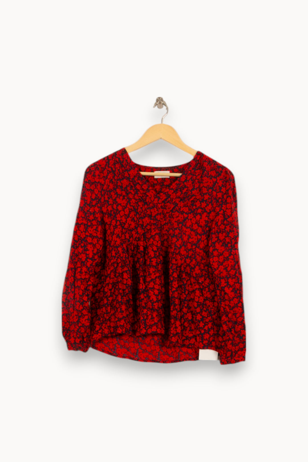 Blouse Fleurie Bordeaux et Noir - Taille L/40 de la marque Garance Paris | PARAD53132 - Vendu par Paradigme - Image 2