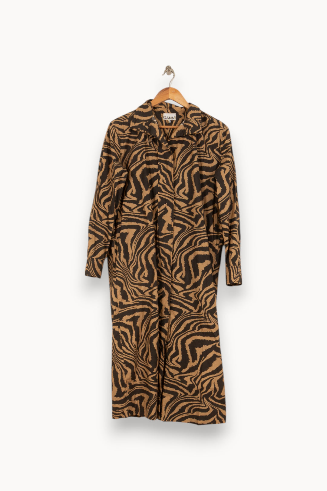 Robe Midi Noire et Beige - Taille S/36 de la marque Ganni | PARAD53136 - Vendu par Paradigme - Image 2