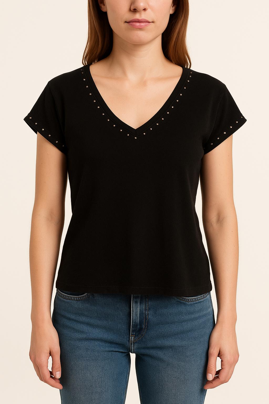 Tee-shirt Noir - Taille S/36 de la marque IKKS | PARAD53151 - Vendu par Paradigme - Image 1