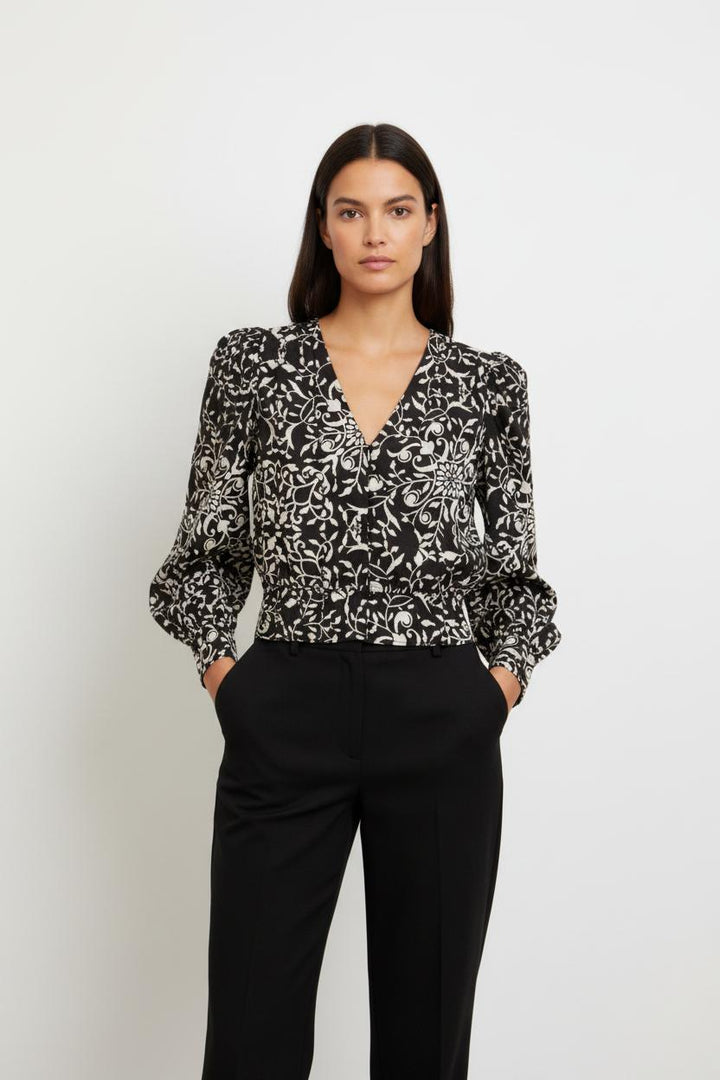 Blouse Noire et Blanche - Taille M/38