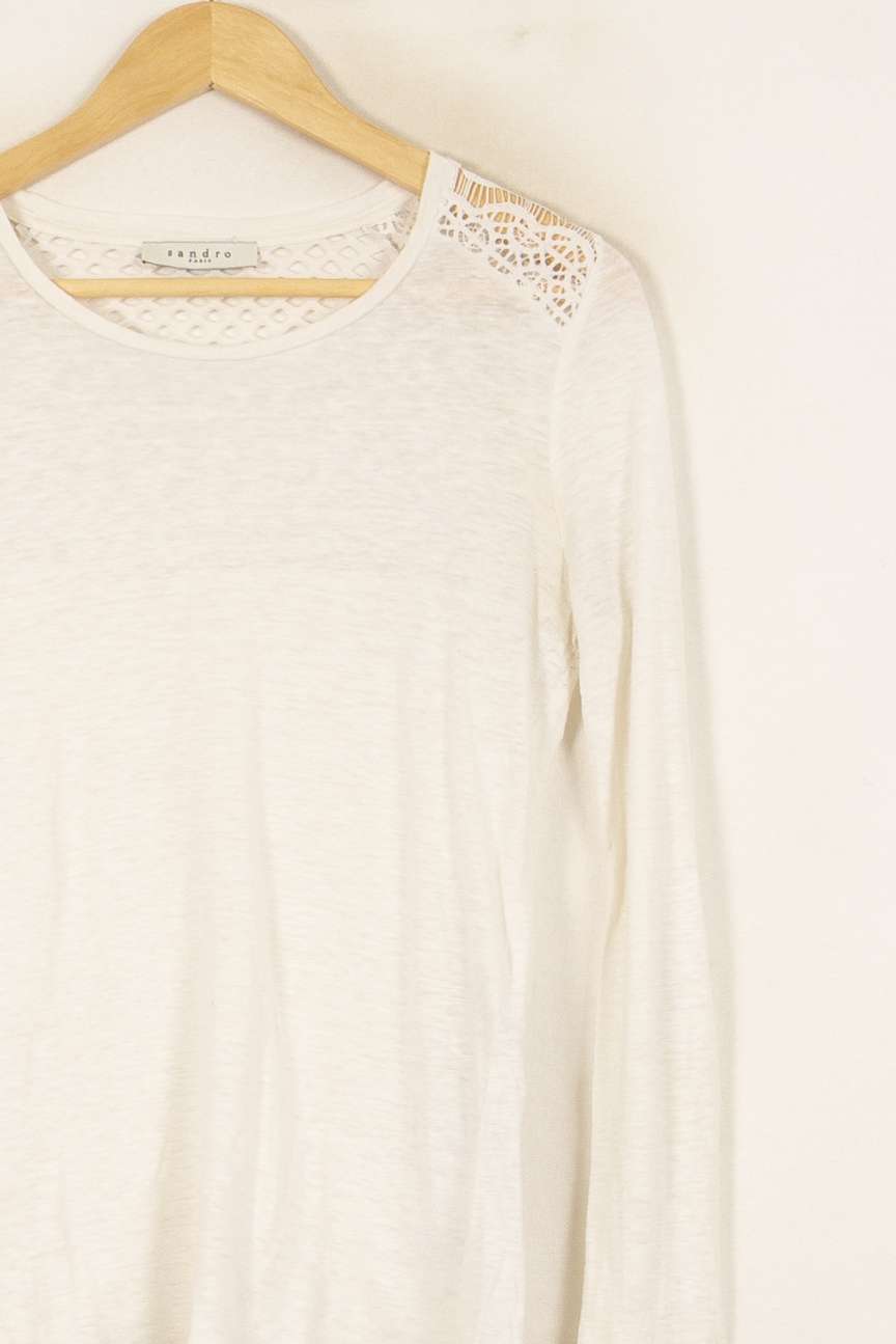 Pull Blanc - Taille M/38 de la marque Sandro | PARAD53157 - Vendu par Paradigme - Image 3
