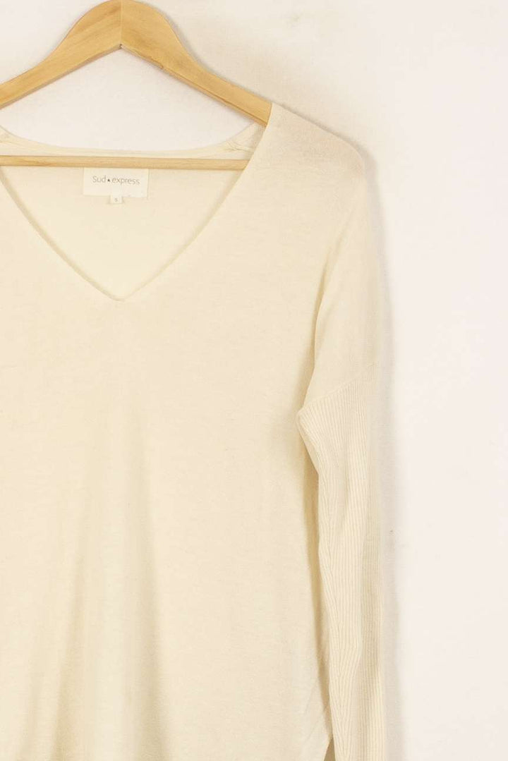 Pull Blanc - Taille S/36 de la marque Sud express | PARAD53165 - Vendu par Paradigme - Image 3