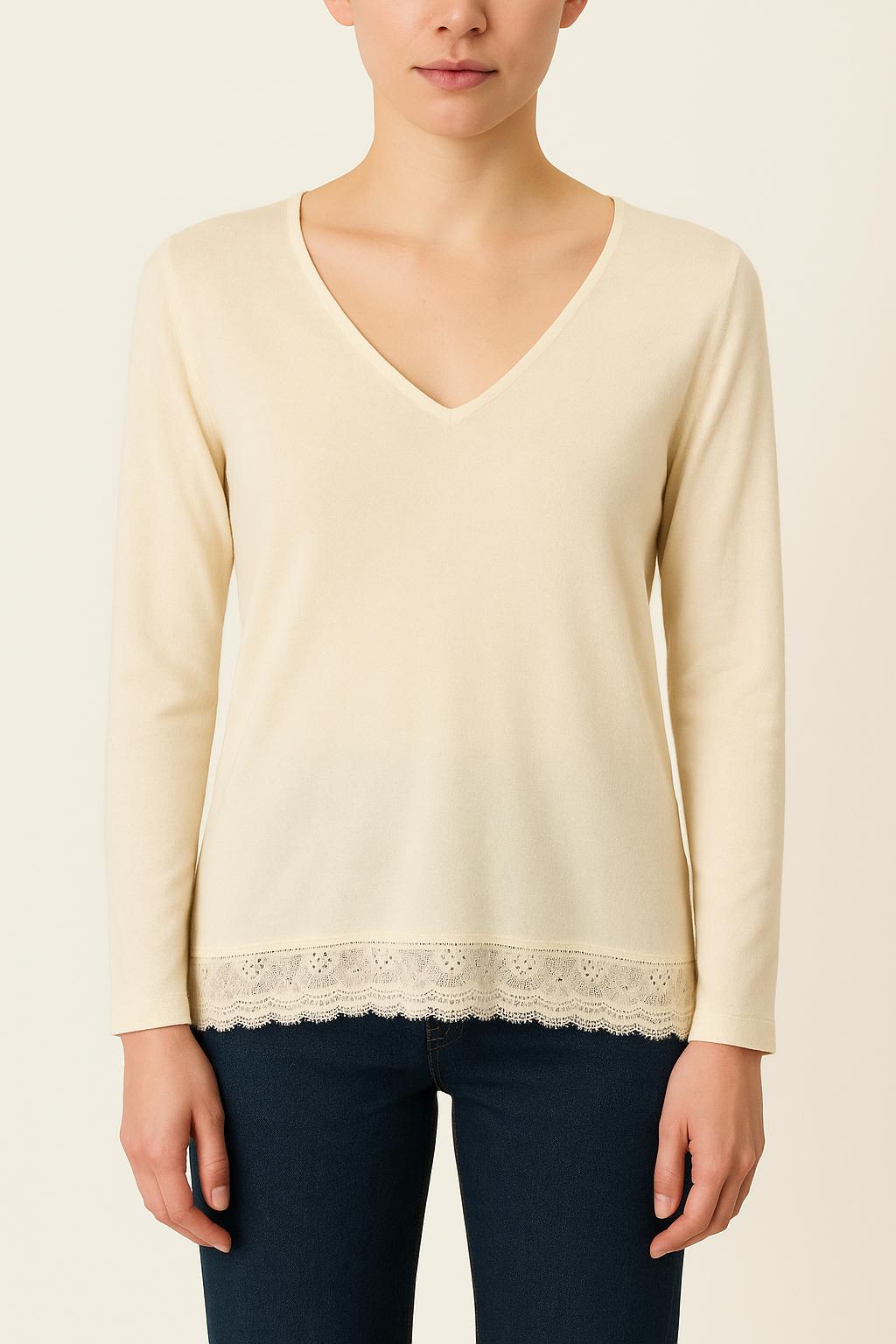 Pull Blanc - Taille S/36 de la marque Sud express | PARAD53165 - Vendu par Paradigme - Image 1