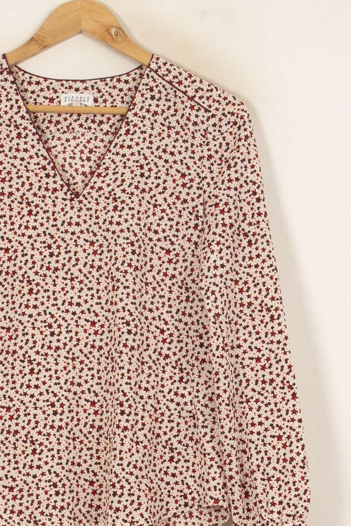 Blouse Écrue et Bordeaux - Taille S/36 de la marque Claudie Pierlot | PARAD53167 - Vendu par Paradigme - Image 3