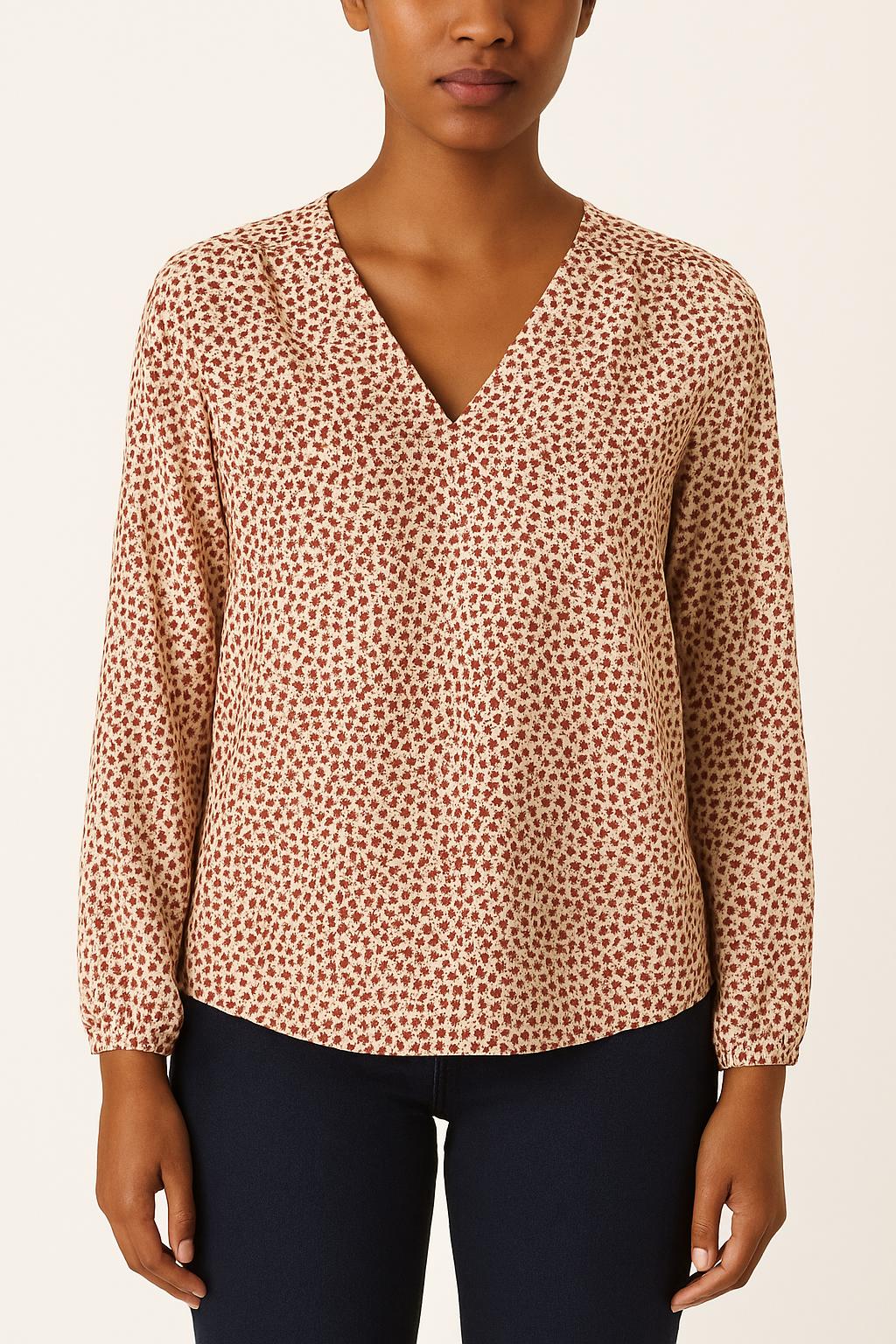 Blouse Écrue et Bordeaux - Taille S/36 de la marque Claudie Pierlot | PARAD53167 - Vendu par Paradigme - Image 1