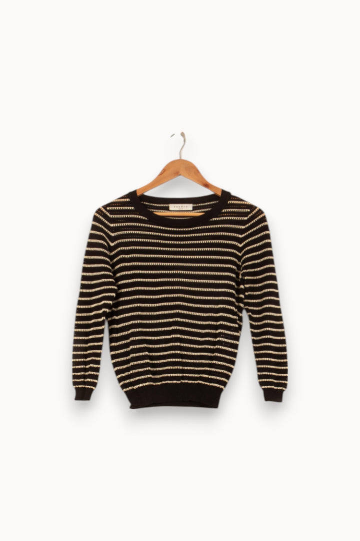 Pull Noir et Blanc - Taille S/36 de la marque Sandro | PARAD53184 - Vendu par Paradigme - Image 2