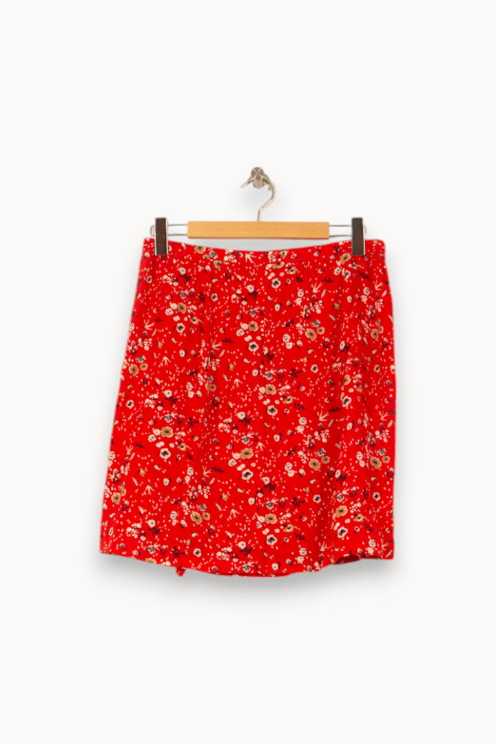 Jupe Fleurie Rouge - Taille L/40 de la marque Caroll | PARAD53189 - Vendu par Paradigme - Image 4