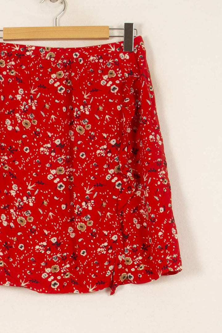 Jupe Fleurie Rouge - Taille L/40 de la marque Caroll | PARAD53189 - Vendu par Paradigme - Image 3