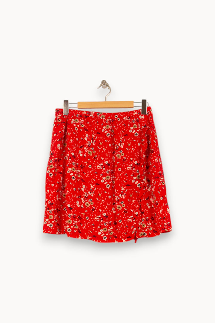 Jupe Fleurie Rouge - Taille L/40 de la marque Caroll | PARAD53189 - Vendu par Paradigme - Image 2