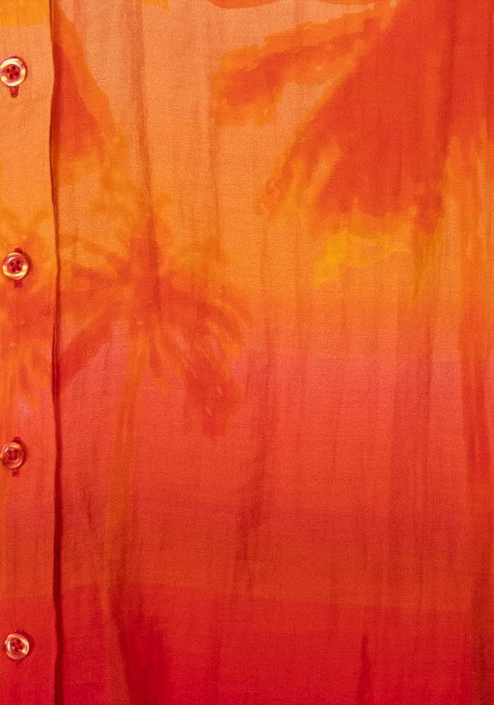 Chemise Hawaïenne Rouge et Orange - Taille S/36 de la marque Claudie Pierlot | PARAD53197 - Vendu par Paradigme - Image 3