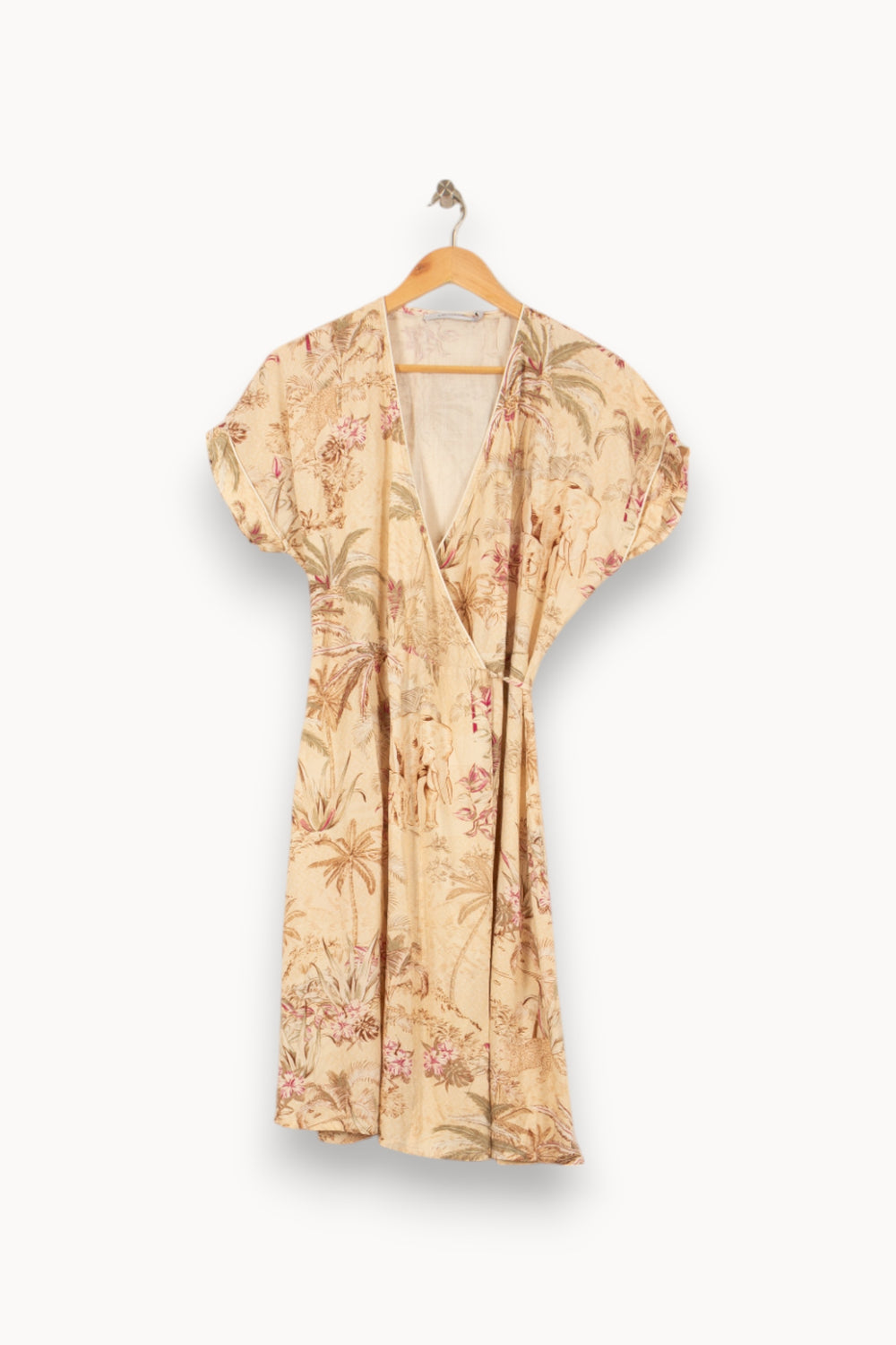 Robe Portefeuille Beige - Taille L/40 de la marque La Fée Maraboutée | PARAD53201 - Vendu par Paradigme - Image 2