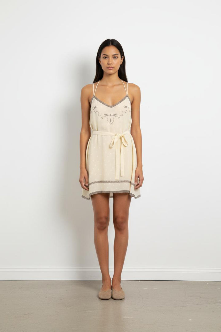Robe Courte Beige et Marron - Taille S/36