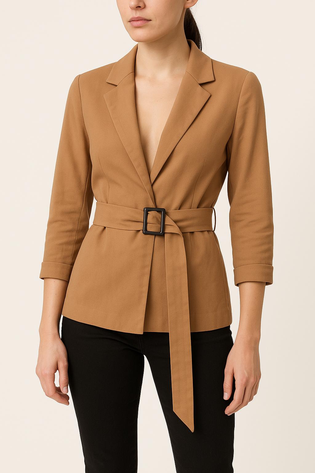 Blazer Ceinturé Marron - Taille S/36 de la marque Grace & Mila | PARAD53238 - Vendu par Paradigme - Image 1