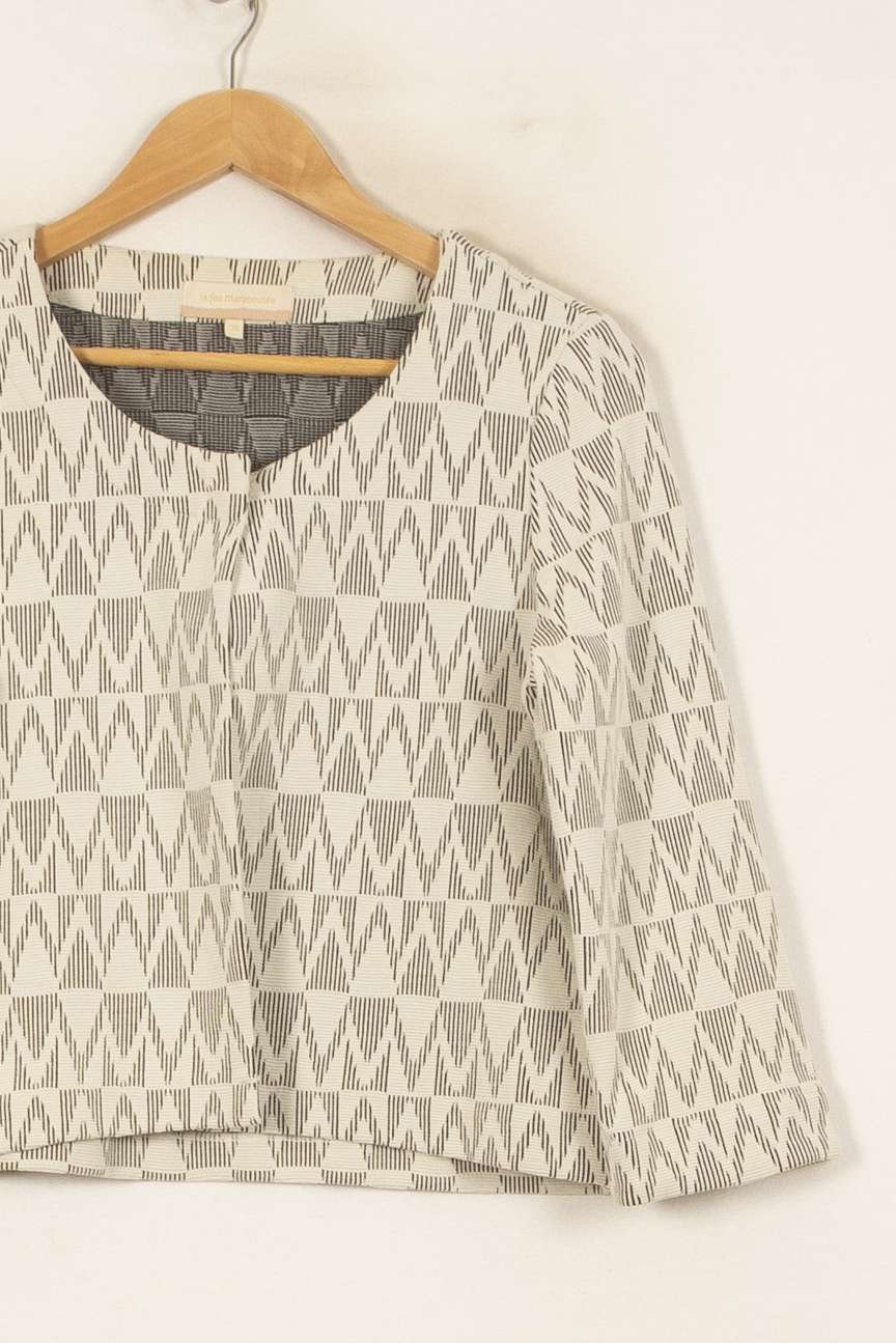 Veste Blanche et Grise - Taille S/36 de la marque La Fée Maraboutée | PARAD53256 - Vendu par Paradigme - Image 3
