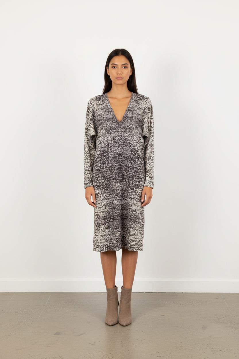 Robe Midi Grise et Blanche - Taille XS/34