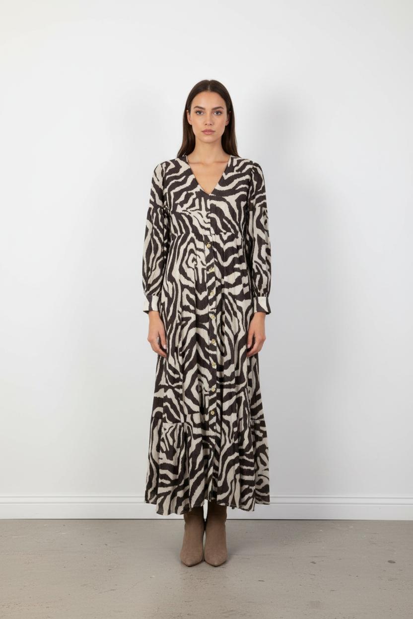Robe Longue Noire et Blanche - Taille XS/34