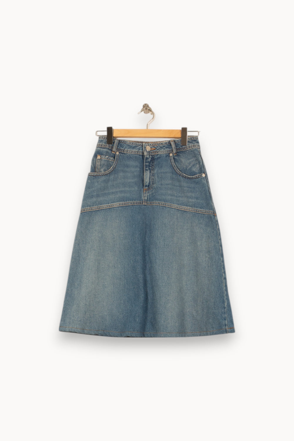 Jupe Midi Bleue - Taille S/36 de la marque ba&sh | PARAD53295 - Vendu par Paradigme - Image 2