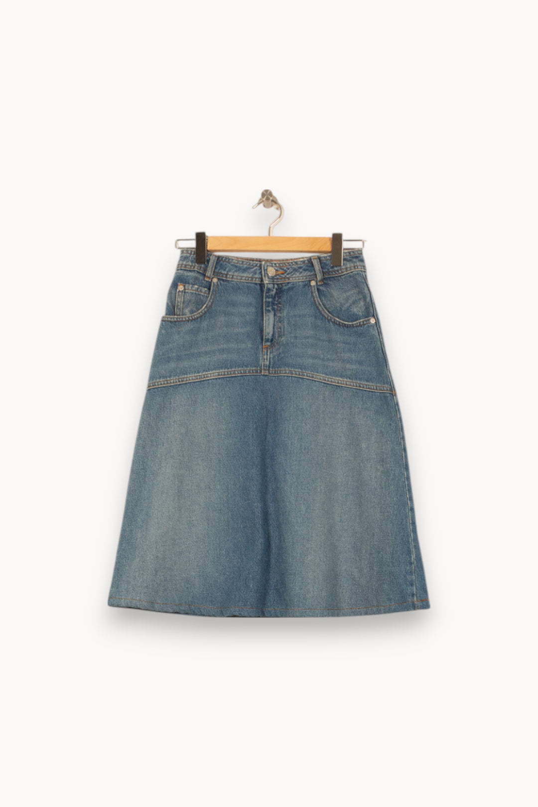 Jupe Midi Bleue - Taille S/36 de la marque ba&sh | PARAD53295 - Vendu par Paradigme - Image 2