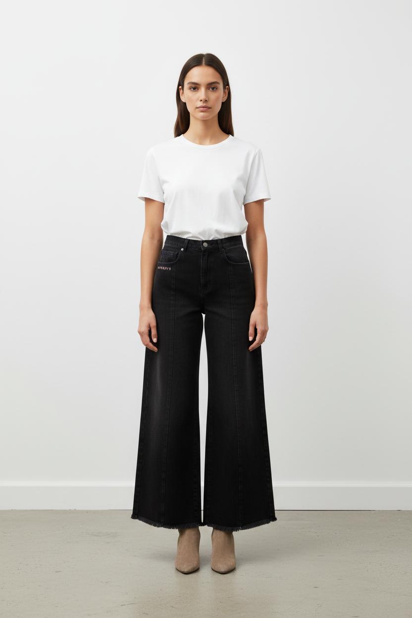 Jean Large Noir - Taille XS/34
