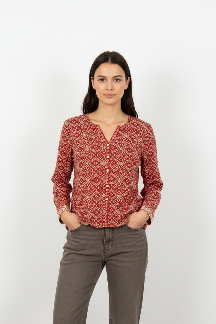 Blouse Rouge et Blanche - Taille M/38