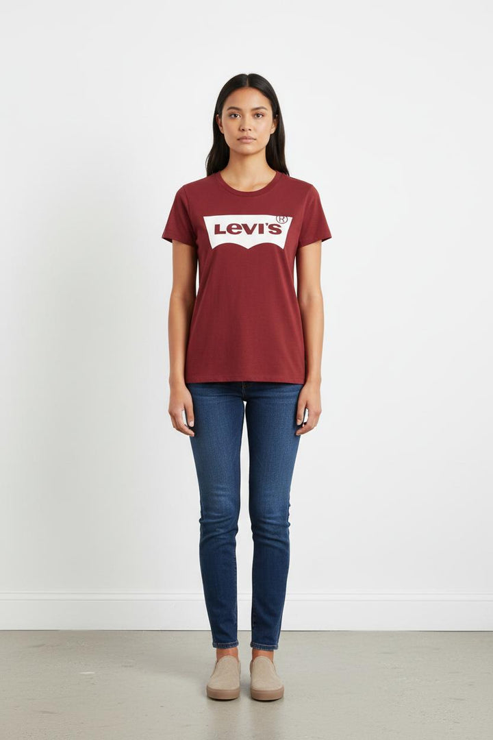 Tee-shirt Marron et Blanc - Taille XS/34