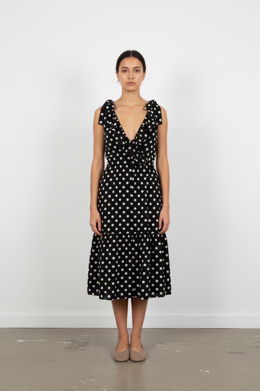 Robe Midi Noire et Blanche - Taille M/38