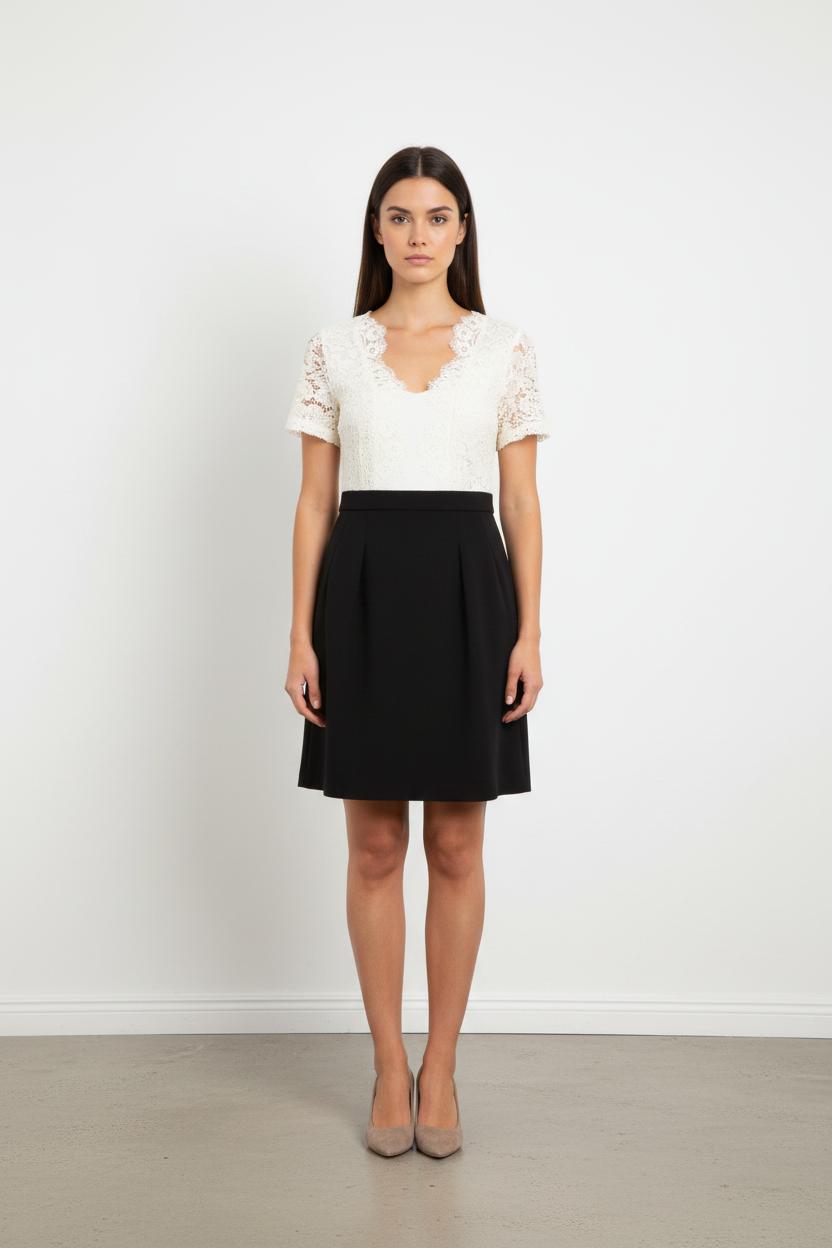 Robe Courte Blanche et Noire - Taille S/36
