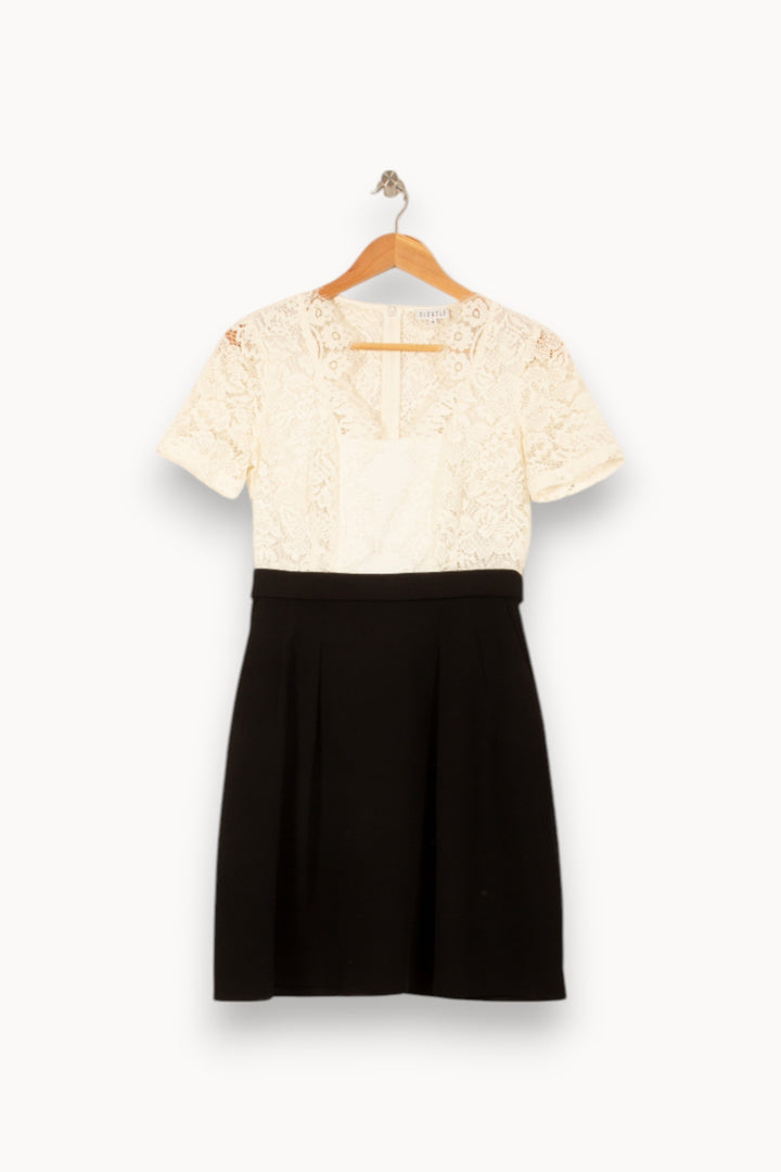 Robe Courte Blanche et Noire - Taille S/36 de la marque Claudie Pierlot | PARAD53326 - Vendu par Paradigme - Image 2